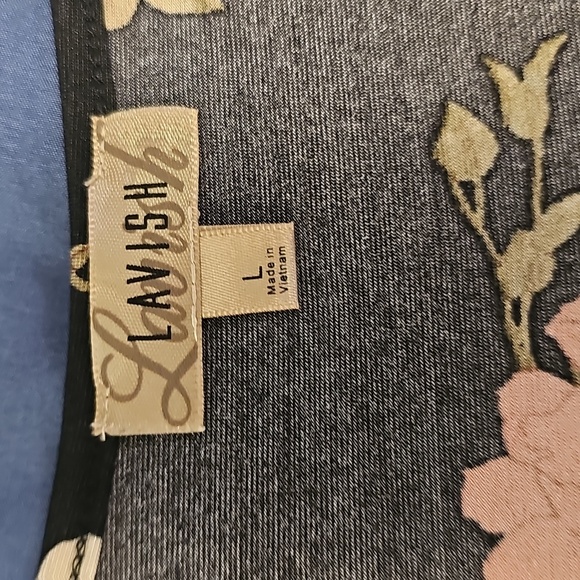 Lavish Black and Pink Floral Blouse - Picture 2 of 7